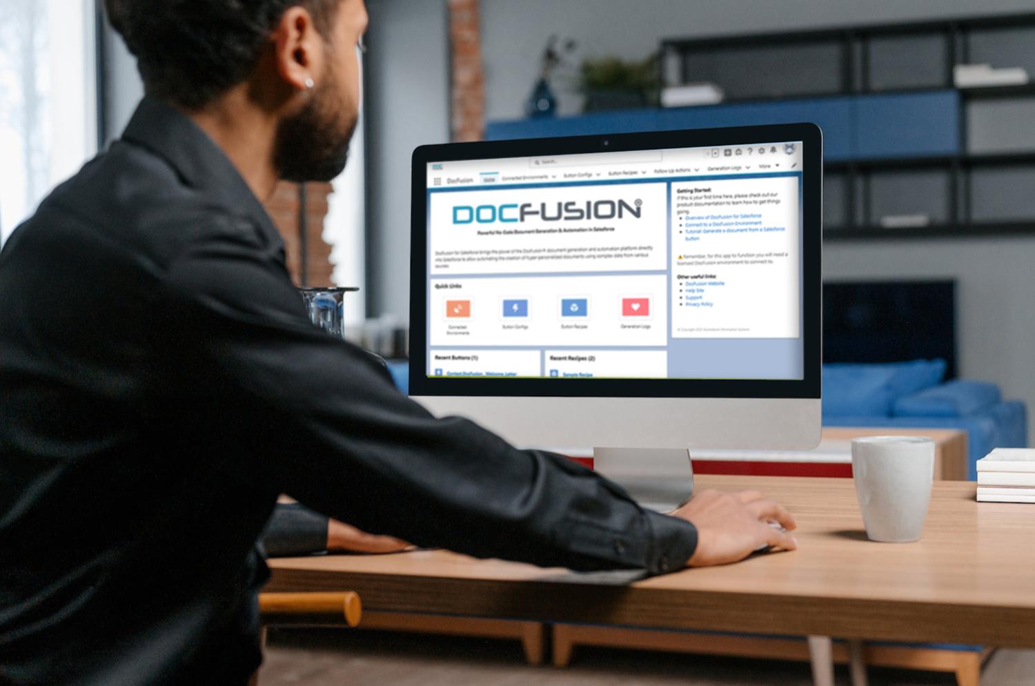A person using the DocFusion salesforce integration